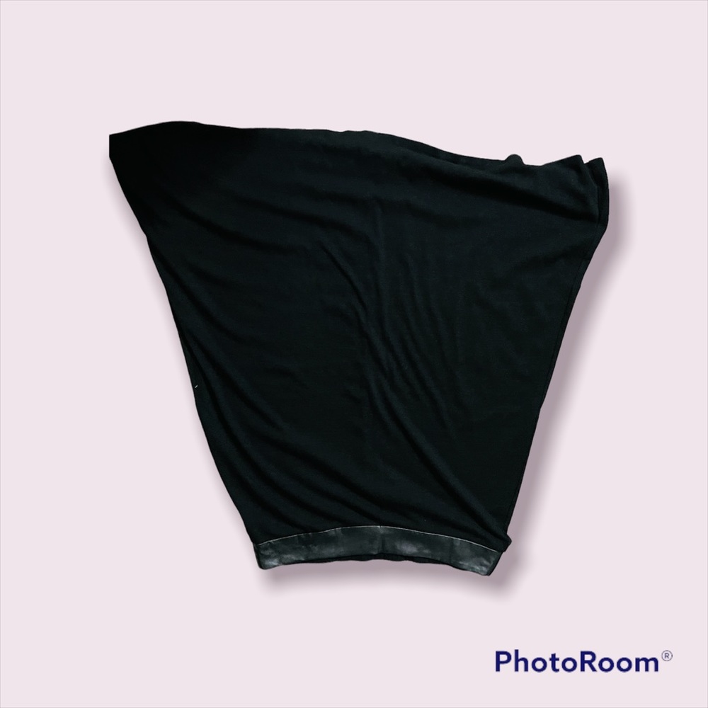 Flip photo! Black maxi skirt with a leatherette waist from Maurice’s sz 2